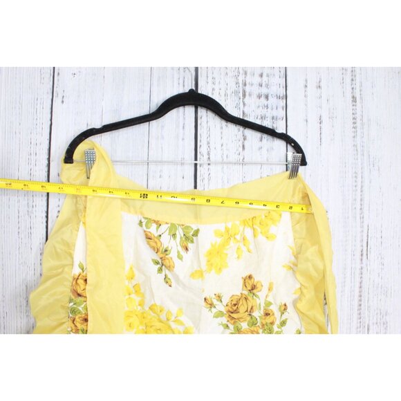 Vintage Yellow White Roses Print Half Waist Kitchen Cooking Apron Size XS-S - Picture 5 of 9